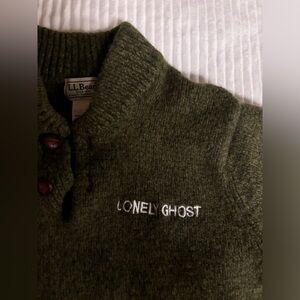 LONELY GHOST x ghosted garments sweater size large (fits small) one of a kind.